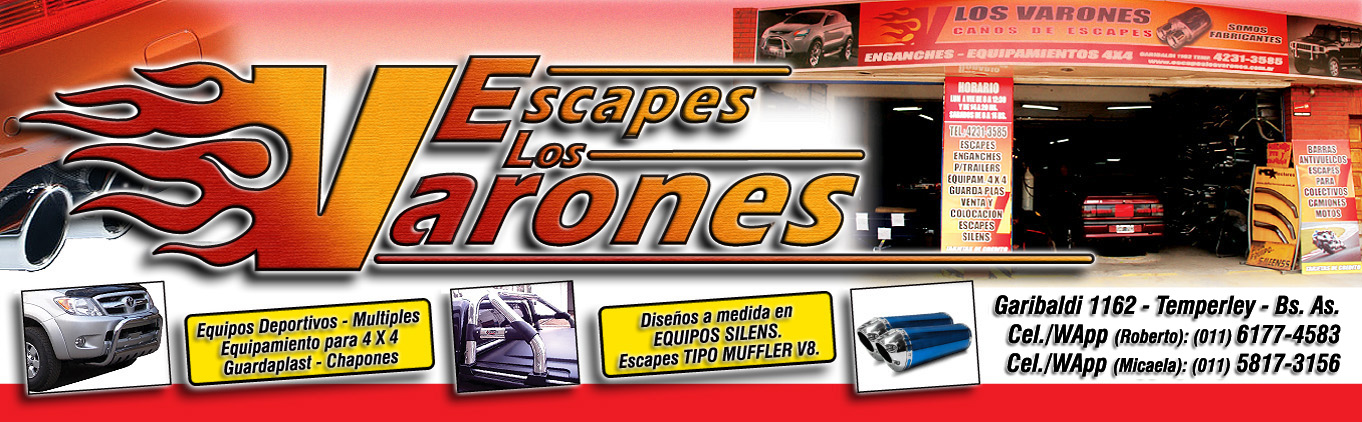Escapes Los Varones - Equipos Deportivos - Equipamentos 4x4 - Equipos Silens - Muffler V8 - Lomas De Zamora